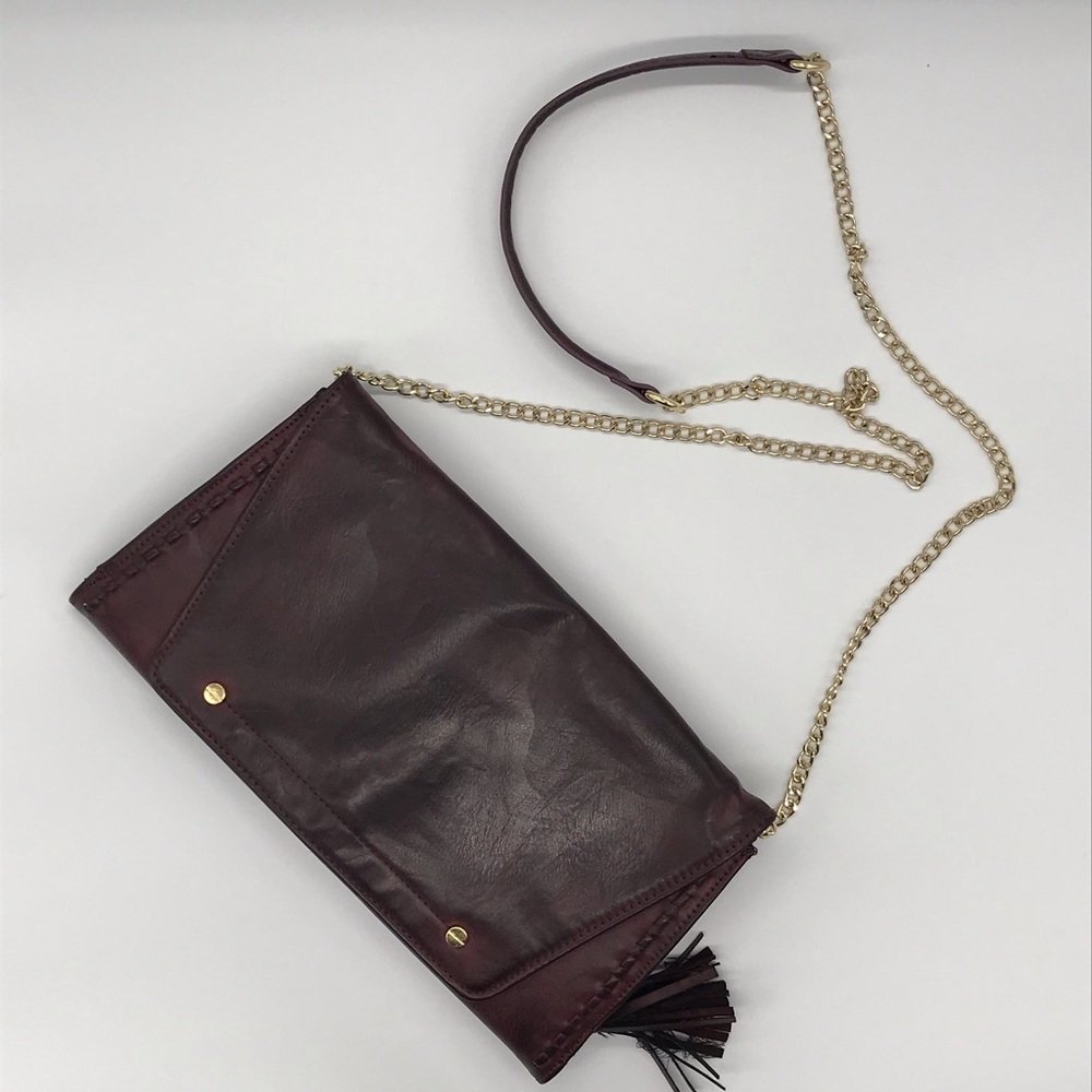 Big Buddha Clutch brown with Gold Chain 50” strap